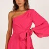 Tien One Sleeve Romper - Hot Pink -Fashion Dress petal and pup usa rompers tien one sleeve romper hot pink 33395009618097