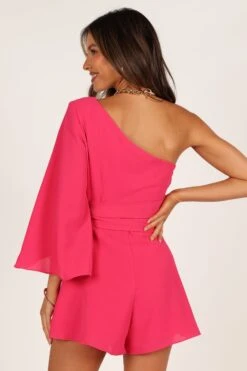 Tien One Sleeve Romper - Hot Pink -Fashion Dress petal and pup usa rompers tien one sleeve romper hot pink 33395009749169