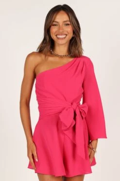 Tien One Sleeve Romper - Hot Pink -Fashion Dress petal and pup usa rompers tien one sleeve romper hot pink 33395009814705