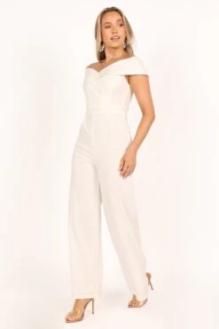 Violet Off Shoulder Jumpsuit - White -Fashion Dress petal and pup usa rompers violet off shoulder jumpsuit white 33481582280881