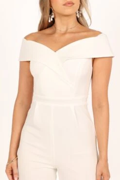 Violet Off Shoulder Jumpsuit - White -Fashion Dress petal and pup usa rompers violet off shoulder jumpsuit white 33481582313649
