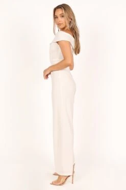 Violet Off Shoulder Jumpsuit - White -Fashion Dress petal and pup usa rompers violet off shoulder jumpsuit white 33481582346417