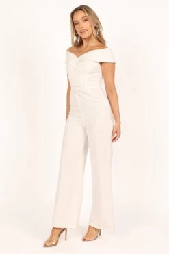 Violet Off Shoulder Jumpsuit - White -Fashion Dress petal and pup usa rompers violet off shoulder jumpsuit white 33481582379185