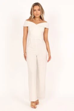 Violet Off Shoulder Jumpsuit - White -Fashion Dress petal and pup usa rompers violet off shoulder jumpsuit white 33481582477489
