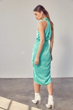 Keke Halterneck Midi Dress - Biscay Green -Fashion Dress petal and pup usa wrap cross neck dress 33524481687729